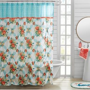 The Pioneer Woman Vintage Floral Cotton Shower Curtain, 72" NEW